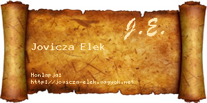 Jovicza Elek névjegykártya