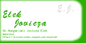 elek jovicza business card